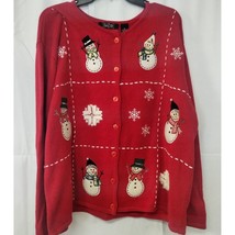 Crystal Kobe Women&#39;s Red Ugly Sweater/Cardigan Sz3XL SKU3884 - £21.99 GBP