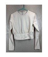 Susana Monaco Crew Neck Cropped Long Top Blanched Almond Womens Size Lar... - $818.55 MXN
