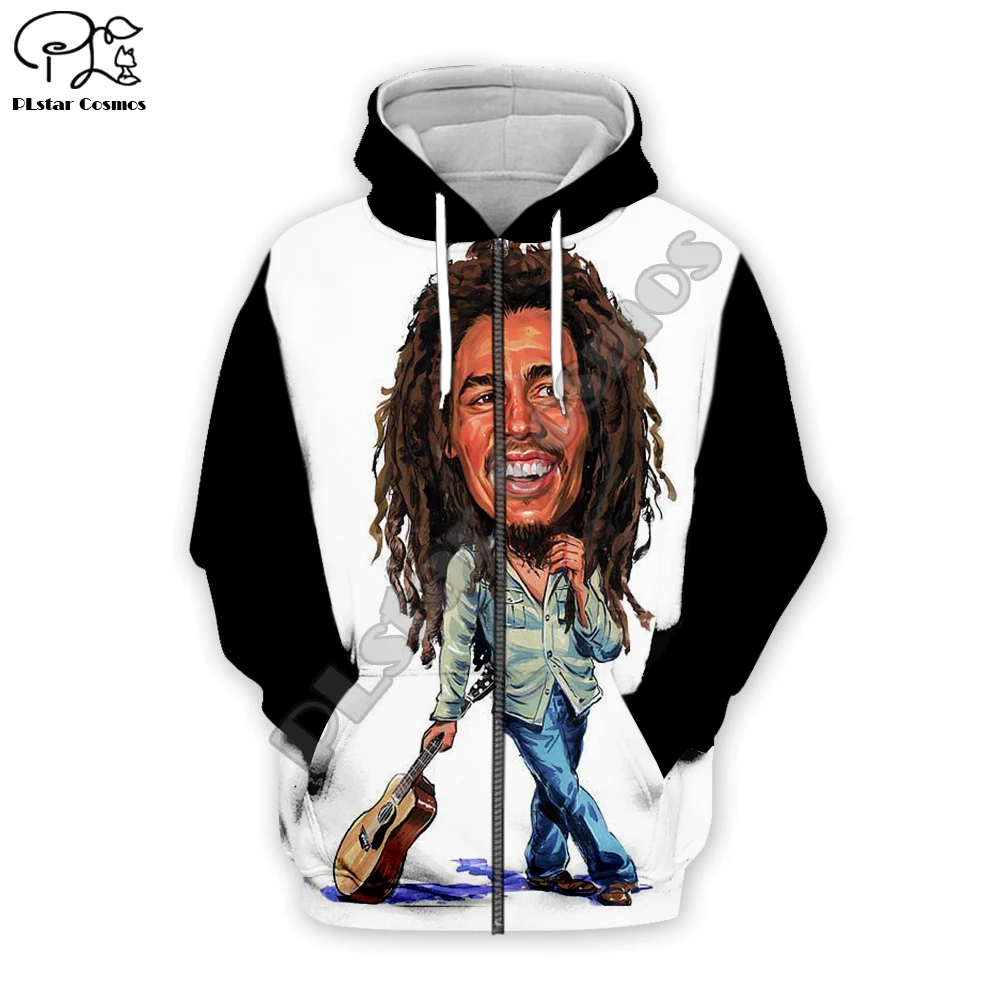 PL Cosmos Reggae Bob Marley Trauit Casual New Fashion Hip Hop 3D full Print Hood - £103.25 GBP