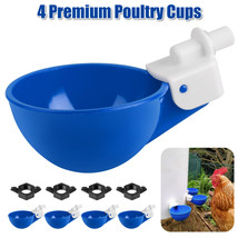 4Pcs Poultry Drinker Waterer Automatic Water Cup Chicken Duck Quail Hen Drinking - £14.38 GBP