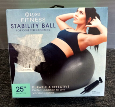 Lomi fitness Stability Ball with Pump Included for Core Strengthening 25... - $19.99