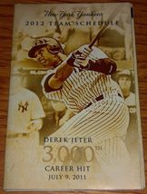 New York Yankees Baseball 2012 Derek Jeter 3000th Team Pocket Schedule B... - $2.96