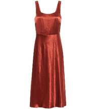 NWT Vince Sleeveless Fitted Satin Slip Midi in Sangre Scoop Neck Dress 2 $325 - £93.43 GBP