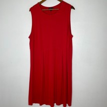 J Jill Wearever Dress 2X Red Sleeveless Stretch Knit Minimalist Travel - £21.72 GBP