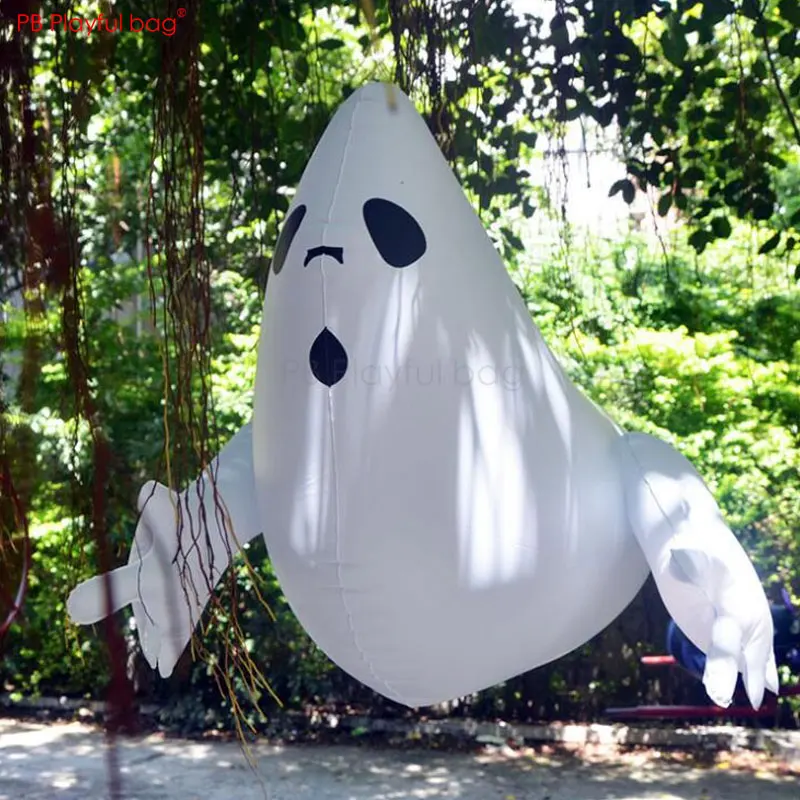 Playful bag 70CM Inflatable White Ghost 2021 Halloween Decoration Hangable large - £16.56 GBP