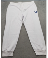 True Religion Jogger Pants Mens 3XL White Cotton Elastic Waist Drawstrin... - $55.78