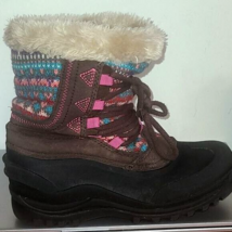 Falls Creek Womens Snow Boot Sz4 Noelle Thinsulate Boots Faux Sherpa Cuf... - $16.11 CAD