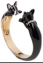 KATE SPADE Ma Chérie Antoine French Bulldog Hinged Cuff Bracelet w/ KS D... - £47.17 GBP