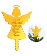 Gerrii Angel Christmas Tree Topper Praying Gold Acrylic Xmas Decor - $190.65 MXN