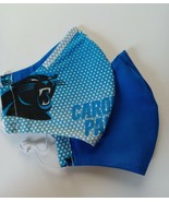 FACE MASK WASHABLE COTTON REUSABLE REVERSIBLE NFL CAROLINA PANTHERS - $2.96