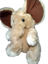 Wallace Berrie &amp; Co. Stuffed Plush Vintage 1982 Elephant Brown 9&quot; Animal Toy - £10.27 GBP