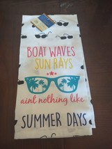 Flour Sack Towels 100% Cotton &quot;Boat Waves Sun Rays Ain&#39;t Nothing Like Su... - £10.16 GBP