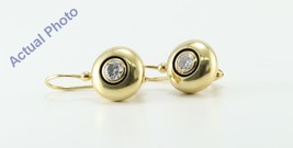 14K Yellow Gold Bezel Donut Diamond Drop Earrings (0.7 Ct G-H SI Clarity) - £1,682.35 GBP