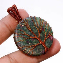 Ruby Fuchsite Gemstone Copper Wire Wrapped Pendant Handcrafted 2.10&quot; SA 1628 - £3.98 GBP