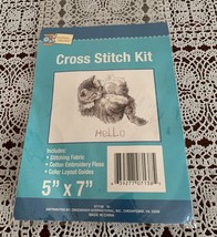 Crafters Square Counted Cross Stitch Kit Cat Kitty Kitten Hello 5 x 7 Br... - £9.03 GBP