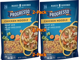 PROGRESSO Chicken Noodle Soup Mix, serves 8, 7.2 oz (204g) ea, 2-Pack, NEW 02/23 - £5.73 GBP