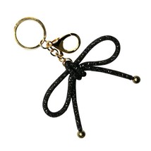 Black Mesh Coquette Bow Keychain Bag Charm - $14.85