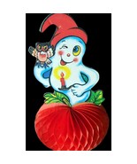 Vintage Small Russ Winking Ghost W/ Owl Pumpkin Honeycomb Centerpiece Se... - $12.47 CAD