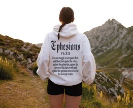 Trendy Christian hoodie, Aesthetic Religious pullover, Ephesians 6:12 Hoodie, Bi - £40.69 GBP