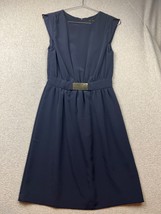 Zara Basic Sleeveless Belted Shift Dress Womens Size XS Simple Minimalist Modern - £15.75 GBP