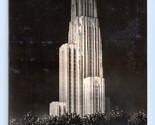 RPPC Cathedral of Learning Night View Pittsburgh Pennsylvania UNP Postca... - $9.85