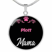 Plott Mama Necklace Circle Pendant Stainless Steel Or 18K Gold 18-22&quot; Dog Mom Pe - £42.60 GBP