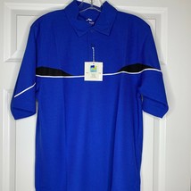 New Tri-Mountain Polo Shirt Size Small Moisture Wick SS Golf Blue Black ... - $19.79