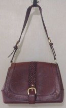 L.L. Bean Signature Burgundy Flap Braided Strap Large Shoulder Bag - $79.23