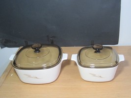 2 Vintage CORNING WARE Wheat Casserole W/ Lids 1 1/2 Qt. and 2 1/2 Qt. - $59.40