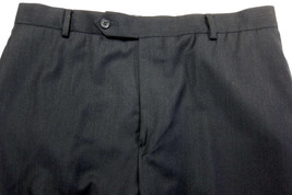 GORGEOUS Samuelsohn Dark Gray Super 110 Wool Flat Dress Pants Trousers 3... - £37.76 GBP