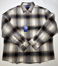 NWT Men’s Apt. 9 Brown/Tan Plaid Long Sleeve Button Down Shirt Size XL - $19.45