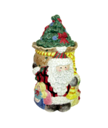 Fritz &amp; Floyd Christmas Tree Cookie Jar Santa w Toy Sack 11&quot;x6&quot; Holiday ... - $14.84