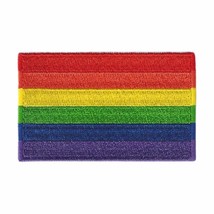 RAINBOW FLAG IRON ON PATCH 3&quot; Embroidered Applique Gay Lesbian Bi LGBTQ ... - $92.47 MXN