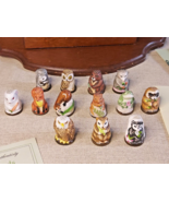 Franklin Porcelain &#39;Friends Of The Forest&#39; Thimble Collection - $109.46