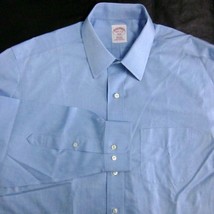 Brooks Brothers 346 (15.5 - 2/3) Regular Fit NON-IRON Cotton Blue Dress Shirt - £23.49 GBP