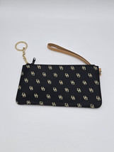 Dooney &amp; Bourke Signature Black Leather Wristlet Key Ring Chain - £23.50 GBP