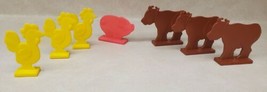 1973 Hasbro Romper Room Farm Animal Game Replacement Pieces Cow Rooster Pig - $14.65