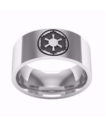 Classic Stainless Steel Star Wars Themed Unisex Ring / The Empire Symbol  - £13.36 GBP