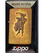 Sharp Vintage Marlboro Cowboy Brass Emblem Zippo Lighter - $47.45