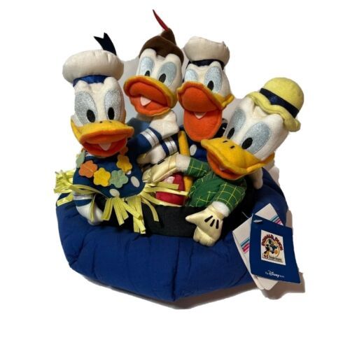 NWT Disney Store Parks Donald Duck 65th Anniversary Bean Bag Set 4 Pieces SEALED - $19.79