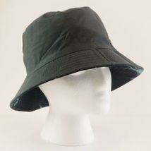 Bucket Hat Black & Turquoise Tie Dye Reversible Unisex 22.5" S/M Sun Hat image 5