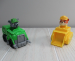 Paw Patrol LOT 2 Rocky Rubble dogs in trucks plastic bulldozer recycle t... - £7.82 GBP