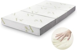 Folding Mattress, Inofia Memory Foam Tri-fold Mattress with Ultra Soft Bamboo - £233.40 GBP