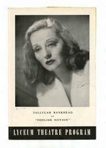 Foolish Notion Lyceum Theatre Program &amp; Flyer Minneapolis Tallulah Bankh... - $17.82