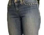 Cache Strass Bijou Décoré Jeans Bootcut Y2K Taille 0 26x33 Bleu Jean - $21.78