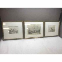 Vintage Set Of Three Beautiful Sketches Historical Asian Places Adolphe Rouargue - £49.05 GBP