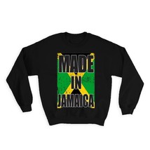 Made In Jamaica : Gift Sweatshirt Flag Retro Artistic Jamaican Expat Country - £22.87 GBP