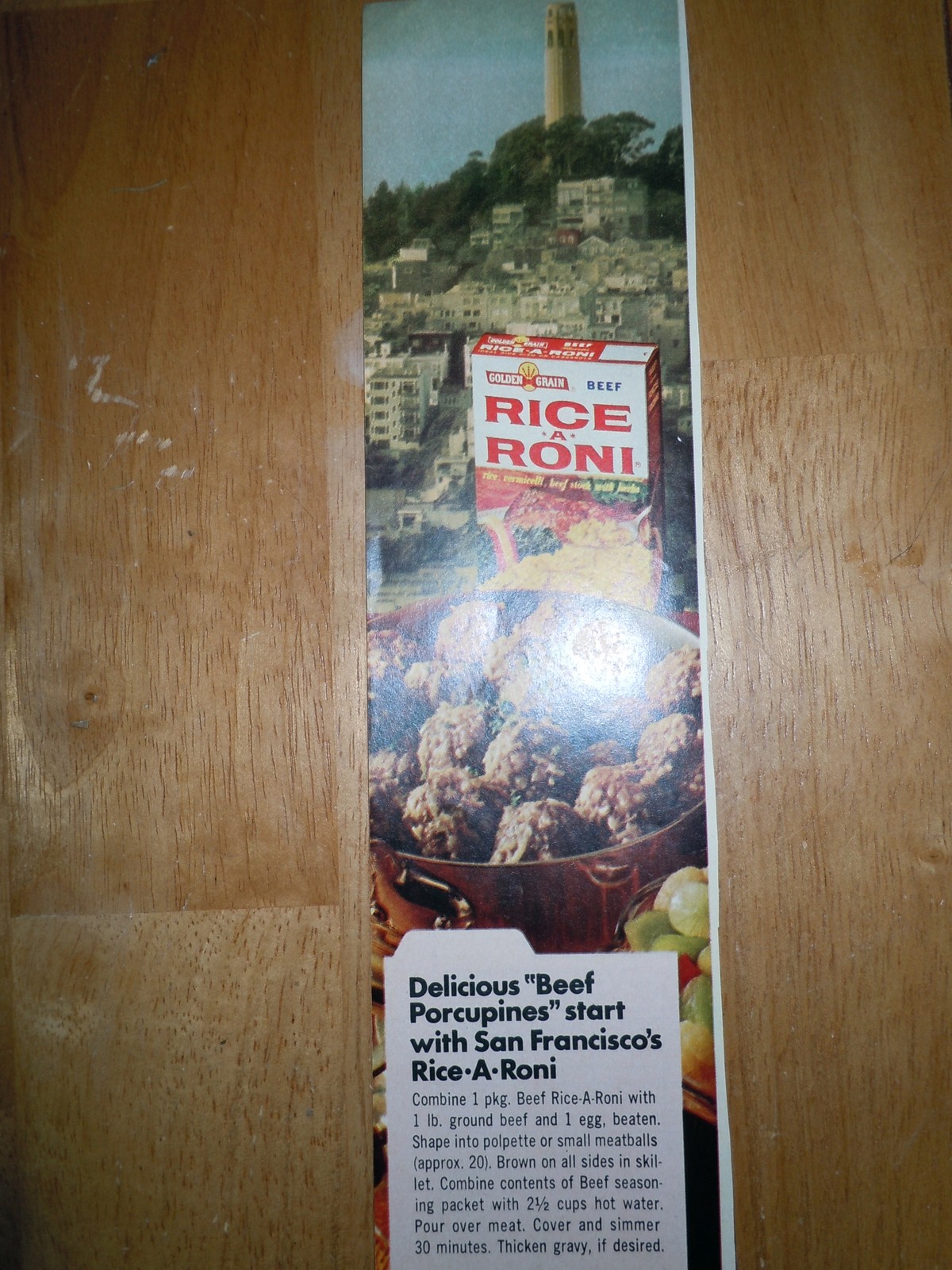 Rice A Roni Beef Porcupines Print Magazine Advertisement 1969 - $2.99