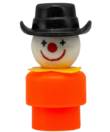 Vintage Fisher Price Little People Cowboy Clown Figure Orange Black Hat ... - $158.54 MXN
