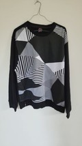 New York Enyce Sean Co Geometric Pattern Sweatshirt Men 4XL Black White Crewneck - £13.96 GBP